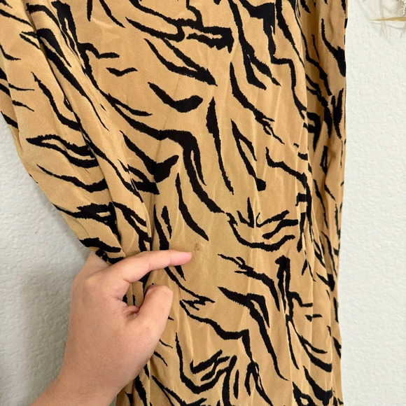 Madewell Silk Tiger Stripes Midi Skirt 14 - Picture 7 of 7